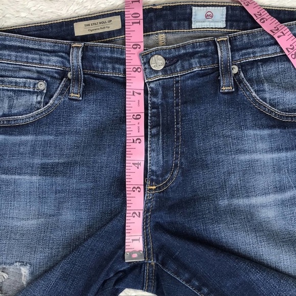 AG Adriano Goldschmied The Stilt Roll Up Distressed Busted Knee 31 - Picture 6 of 8